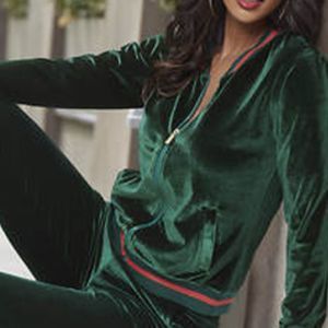 K. Jordon Velvet Zip up Jacket